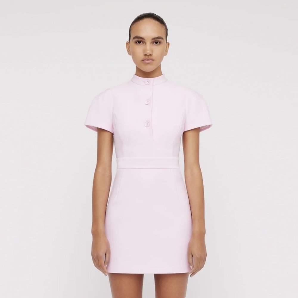 SCANLAN THEODORE ITALIAN MILANO BUTTON DRESS PINK size 10 US